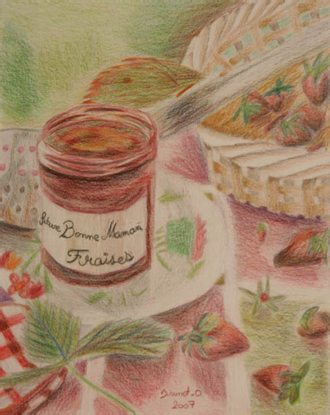 etude aux crayons de couleur - Confiture