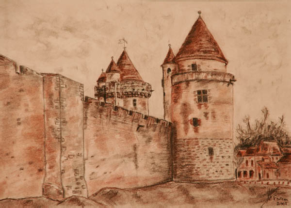 Etude sur la perspective - Château fort (Blandy Les Tours)
