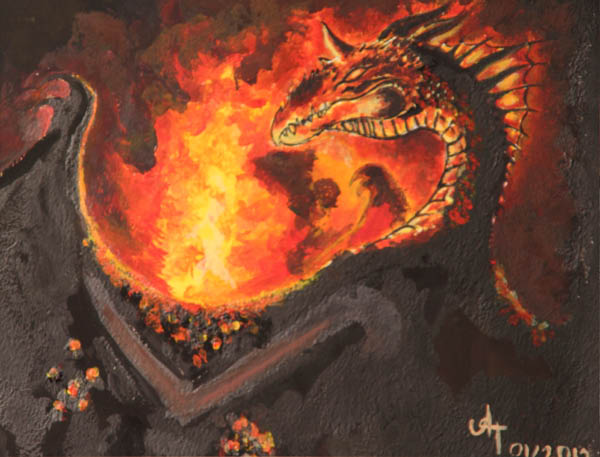 gouache_alexandre_dragon_de_feu