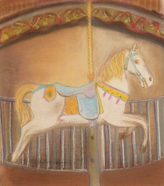 Etude Pastel sec - Cheval de bois