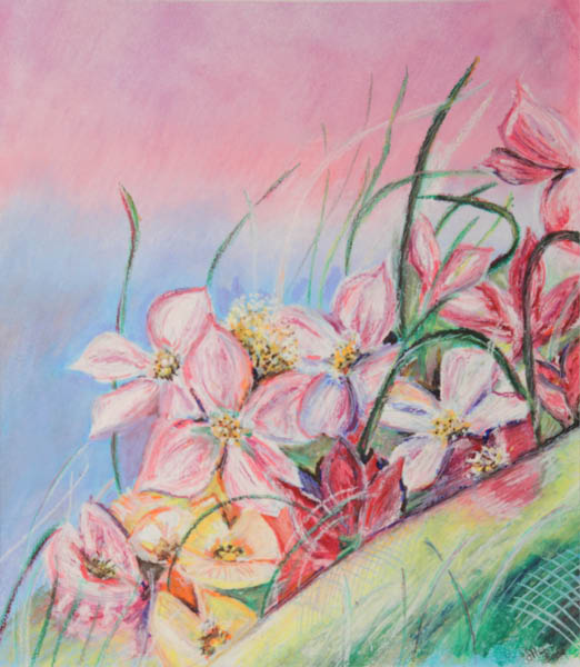 pastel_huile_laure_fleurs