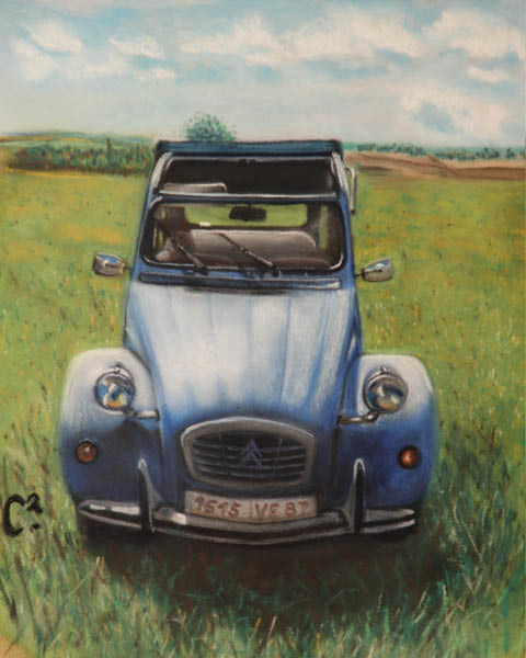 pastel_sec_cecile_deux_chevaux